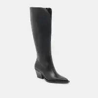 RAJ WIDE CALF BOOTS BLACK LEATHER(BLACK LEATHER,6WC)