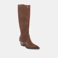 RAJ WIDE CALF BOOTS DK BROWN SUEDE(DK BROWN SUEDE,6WC)