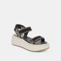 DEBRA SANDALS BLACK WHITE NUBUCK(BLACK WHITE NUBUCK,5)