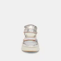 DEBRA SANDALS SILVER DISTRESSED LEATHER(SILVER DISTRESSED LEATHER,5)