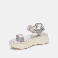 DEBRA SANDALS SILVER DISTRESSED LEATHER(SILVER DISTRESSED LEATHER,5)