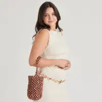 MALOU HANDBAG BROWN WOOD BEADED(BROWN WOOD BEADED,ONESZ)