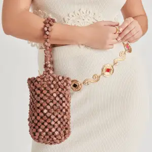 MALOU HANDBAG BROWN WOOD BEADED(BROWN WOOD BEADED,ONESZ)