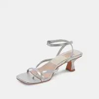 BAYLOR HEELS SILVER METALLIC LEATHER(SILVER METALLIC LEATHER,5)