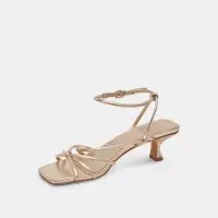 BEV HEELS GOLD METALLIC LEATHER(GOLD METALLIC LEATHER,5)