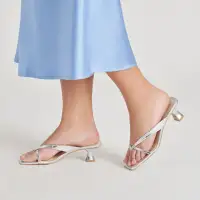 BREVEL HEELS SILVER DISTRESSED LEATHER(SILVER DISTRESSED LEATHER,5)