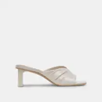 CARLAN HEELS OFF WHITE SILK