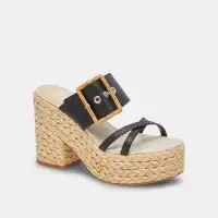 EDWINA HEELS ONYX RAFFIA(ONYX RAFFIA,5)