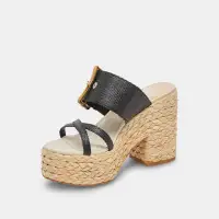 EDWINA HEELS ONYX RAFFIA(ONYX RAFFIA,5)