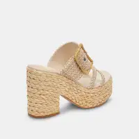 EDWINA HEELS WHITE NATURAL RAFFIA(WHITE NATURAL RAFFIA,5)