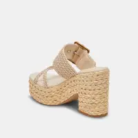 EDWINA HEELS WHITE NATURAL RAFFIA(WHITE NATURAL RAFFIA,5)