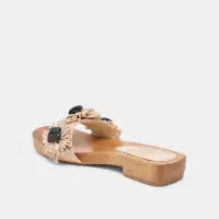 ARIENA SANDALS BLACK NATURAL FLORAL RAFFIA(BLACK NATURAL FLORAL RAFFIA,5)