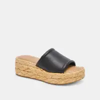CHAVI WIDE SANDALS BLACK LEATHER(BLACK LEATHER,6W)
