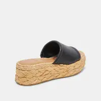 CHAVI WIDE SANDALS BLACK LEATHER(BLACK LEATHER,6W)