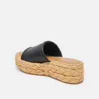 CHAVI WIDE SANDALS BLACK LEATHER(BLACK LEATHER,6W)