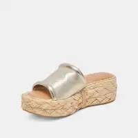 CHAVI WIDE SANDALS LIGHT GOLD METALLIC LEATHER(LIGHT GOLD METALLIC LEATHER,6W)