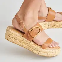 CHERA SANDALS TAN EMBOSSED LEATHER(TAN EMBOSSED LEATHER,5)