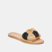 DANELA SANDALS BLACK NATURAL RAFFIA(BLACK NATURAL RAFFIA,5)