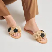 DANELA SANDALS BLACK NATURAL RAFFIA(BLACK NATURAL RAFFIA,5)