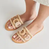 DANY SANDALS NATURAL MULTI RAFFIA(NATURAL MULTI RAFFIA,5)