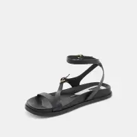 DARLIS SANDALS BLACK LEATHER(BLACK LEATHER,5)