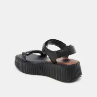 DEBRA SANDALS MIDNIGHT EMBOSSED LEATHER(MIDNIGHT EMBOSSED LEATHER,5)
