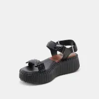 DEBRA SANDALS MIDNIGHT EMBOSSED LEATHER(MIDNIGHT EMBOSSED LEATHER,5)