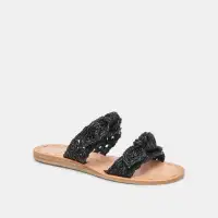 DINAH WIDE SANDALS ONYX RAFFIA(ONYX RAFFIA,6W)