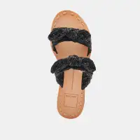 DINAH WIDE SANDALS ONYX RAFFIA(ONYX RAFFIA,6W)