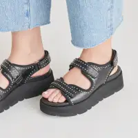 DUBAI STUD SANDALS MIDNIGHT CRINKLE PATENT(MIDNIGHT CRINKLE PATENT,5)