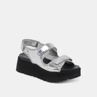 DUBAI SANDALS SILVER DISTRESSED LEATHER(SILVER DISTRESSED LEATHER,5)