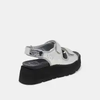 DUBAI SANDALS SILVER DISTRESSED LEATHER(SILVER DISTRESSED LEATHER,5)