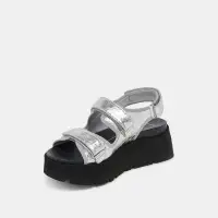 DUBAI SANDALS SILVER DISTRESSED LEATHER(SILVER DISTRESSED LEATHER,5)