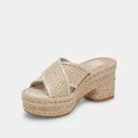 ELDORA HEELS NATURAL WHITE RAFFIA(NATURAL WHITE RAFFIA,5)