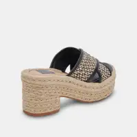 ELDORA HEELS WHITE BLACK RAFFIA(WHITE BLACK RAFFIA,5)