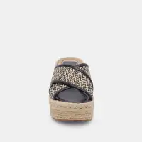 ELDORA HEELS WHITE BLACK RAFFIA(WHITE BLACK RAFFIA,5)