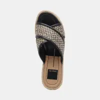 ELDORA HEELS WHITE BLACK RAFFIA(WHITE BLACK RAFFIA,5)