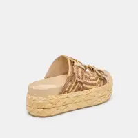 FALYN SANDALS BROWN NATURAL WOVEN RAFFIA(BROWN NATURAL WOVEN RAFFIA,5)