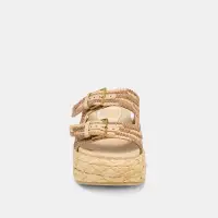 FALYN SANDALS BROWN NATURAL WOVEN RAFFIA(BROWN NATURAL WOVEN RAFFIA,5)