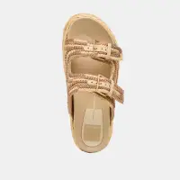 FALYN SANDALS BROWN NATURAL WOVEN RAFFIA(BROWN NATURAL WOVEN RAFFIA,5)
