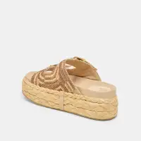 FALYN SANDALS BROWN NATURAL WOVEN RAFFIA(BROWN NATURAL WOVEN RAFFIA,5)
