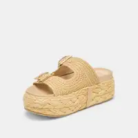 FALYN SANDALS LT NATURAL WOVEN RAFFIA(LT NATURAL WOVEN RAFFIA,5)