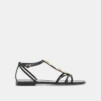 FAUN SANDALS BLACK LEATHER