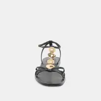 FAUN SANDALS BLACK LEATHER(BLACK LEATHER,5)