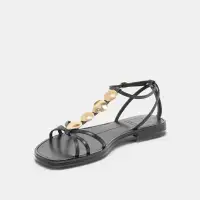 FAUN SANDALS BLACK LEATHER(BLACK LEATHER,5)