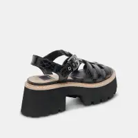 LATICE SANDALS MIDNIGHT EMBOSSED LEATHER(MIDNIGHT EMBOSSED LEATHER,5)
