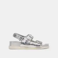 STARLA SANDALS SILVER DISTRESSED LEATHER