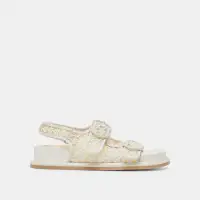 STUART FLORAL SANDALS WHITE YELLOW FLORAL MESH