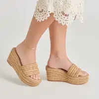 THRONE WEDGES LT NATURAL RAFFIA(LT NATURAL RAFFIA,5)