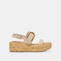 CHERA SANDALS BONE EMBOSSED LEATHER